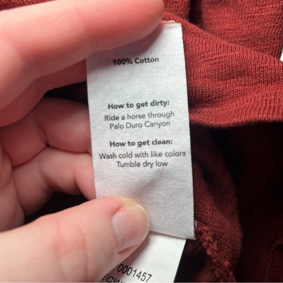 Tecovas Womens Brick Slub Henley Long Sleeve - Picture 6 of 6